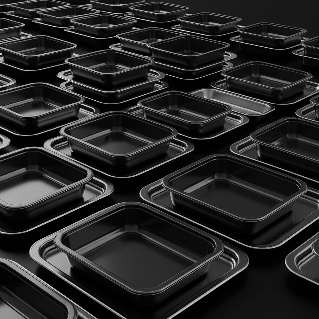 Premiumcontainrar i strikt ordning med kallljus